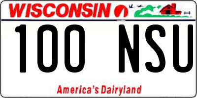WI license plate 100NSU