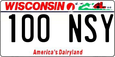 WI license plate 100NSY