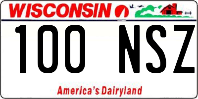WI license plate 100NSZ