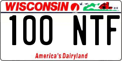 WI license plate 100NTF