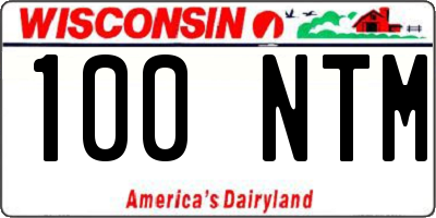 WI license plate 100NTM