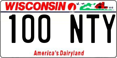 WI license plate 100NTY