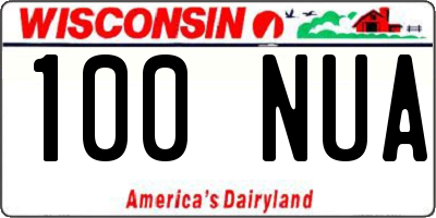 WI license plate 100NUA