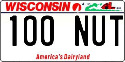 WI license plate 100NUT