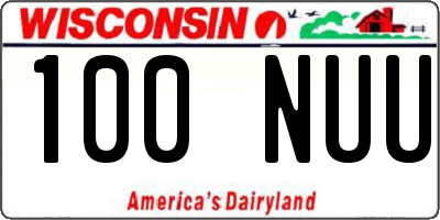 WI license plate 100NUU