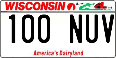 WI license plate 100NUV