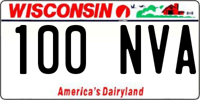 WI license plate 100NVA