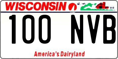 WI license plate 100NVB