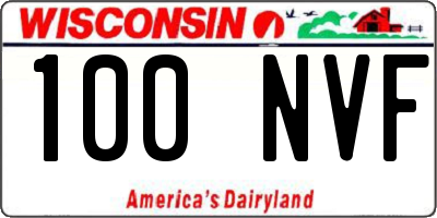 WI license plate 100NVF