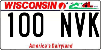 WI license plate 100NVK