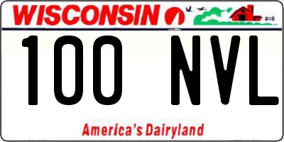 WI license plate 100NVL
