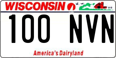 WI license plate 100NVN