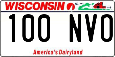 WI license plate 100NVO