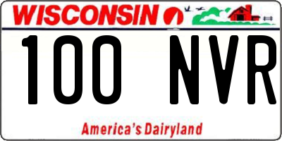 WI license plate 100NVR