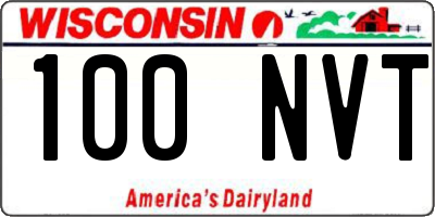 WI license plate 100NVT