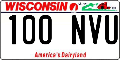 WI license plate 100NVU