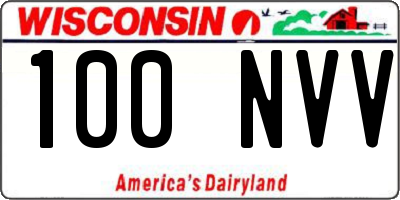 WI license plate 100NVV