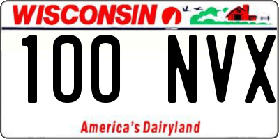WI license plate 100NVX