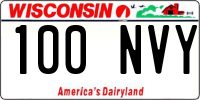 WI license plate 100NVY