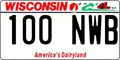 WI license plate 100NWB