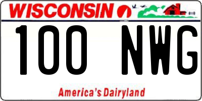 WI license plate 100NWG