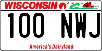 WI license plate 100NWJ