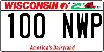 WI license plate 100NWP