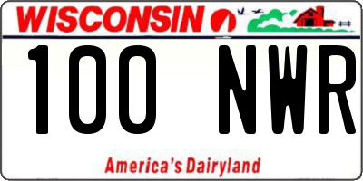 WI license plate 100NWR