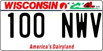 WI license plate 100NWV