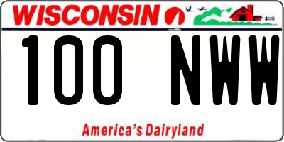 WI license plate 100NWW