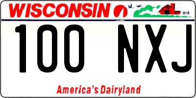 WI license plate 100NXJ