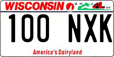 WI license plate 100NXK