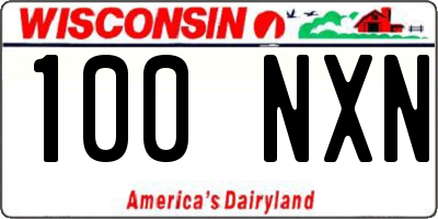 WI license plate 100NXN