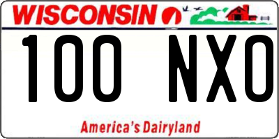 WI license plate 100NXO