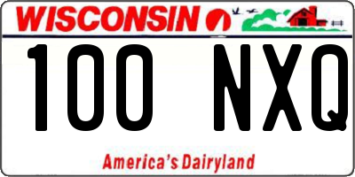 WI license plate 100NXQ