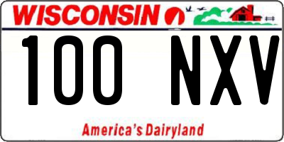 WI license plate 100NXV