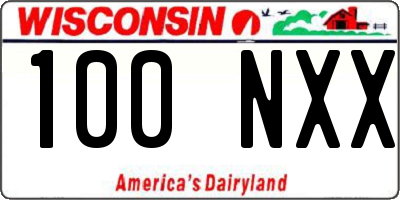 WI license plate 100NXX