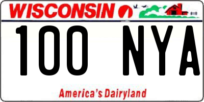 WI license plate 100NYA