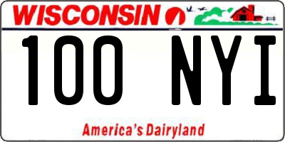 WI license plate 100NYI