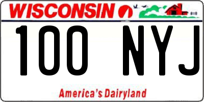 WI license plate 100NYJ