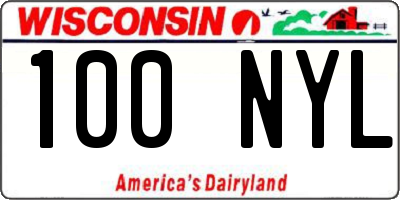 WI license plate 100NYL