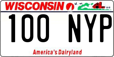 WI license plate 100NYP