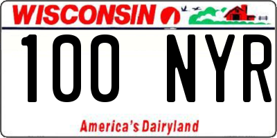WI license plate 100NYR