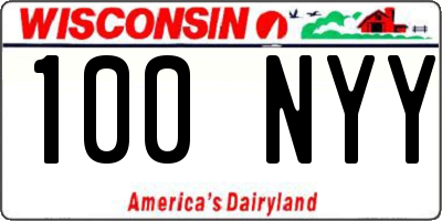 WI license plate 100NYY