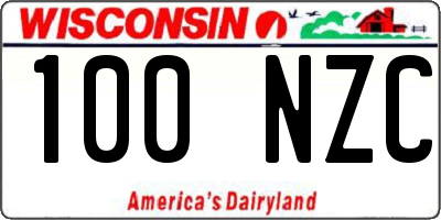 WI license plate 100NZC