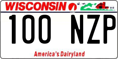 WI license plate 100NZP