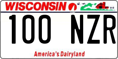 WI license plate 100NZR