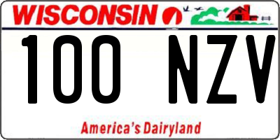 WI license plate 100NZV