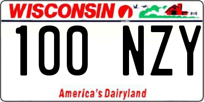 WI license plate 100NZY