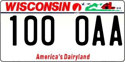 WI license plate 100OAA